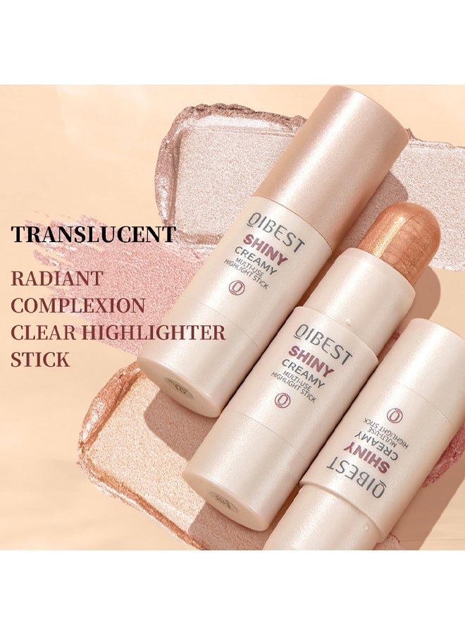 QiBest Shiny Multi-Use Highlighter Stick,Waterproof,Hydrating, Long-Lasting,Glow Highlighter Stick, Luminous, Satin, Glowy Highlighter for Face and Body, Glass Skin/Lit-From-Within,Cruelty-Free #Rose Gold - Image 3